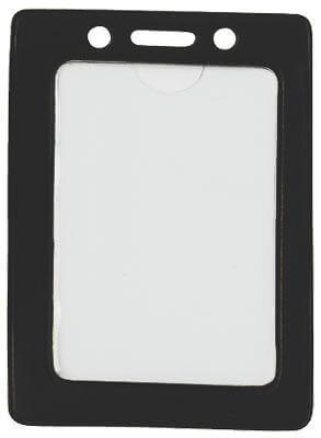 Black Vertical Color-Frame Vinyl Badge Holder  - 100 Badge Holders 1820-3001 - All Things Identification