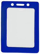 Blue Vertical Color-Frame Vinyl Badge Holder  - 100 Badge Holders 1820-3002 - All Things Identification