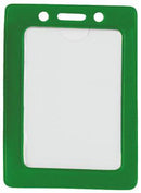 Green Vertical Color-Frame Vinyl Badge Holder  - 100 Badge Holders 1820-3004 - All Things Identification