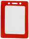 Red Vertical Color-Frame Vinyl Badge Holder  - 100 Badge Holders 1820-3006 - All Things Identification