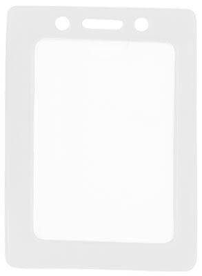 White Vertical Color-Frame Vinyl Badge Holder  - 100 Badge Holders 1820-3008 - All Things Identification