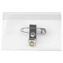 Clear Rigid Vinyl Horizontal Name Tag Holder with Pin-Clip Combo 3.45" x 2.25" 1825-2005 - All Things Identification