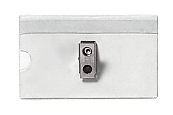 Clear Rigid Vinyl Horizontal Name Tag Holder with 2-Hole Clip 3.5" x 2" 1825-2520 - All Things Identification
