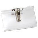 Clear Rigid Vinyl Horizontal Name Tag Holder with Pin-Clip Combo 4" x 2.5" 1825-2555 - All Things Identification