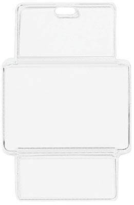Clear Vinyl Horizontal 3-Pocket Fold-Over Casino Badge Holder, 3.75" x 3.3" - All Things Identification