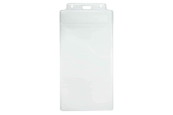 Clear Vinyl Vertical Holder with Tuck-In Flap, 3.75" x 7.5" - All Things Identification