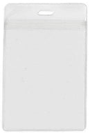 Clear Vinyl Vertical Holder with Front and Back Pockets, 3" x 4.25" - All Things Identification