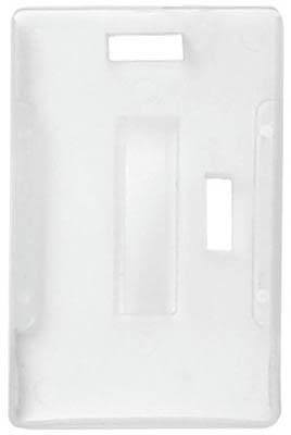 Milky-White   Rigid-Plastic Card Holder - 100 Badge Holders 1840-3025 - All Things Identification