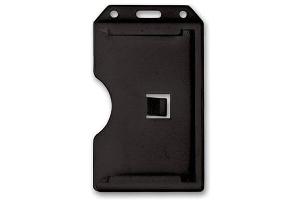 50 - Black Hard Plastic Badge Holder Vertical 2-Sided Multi-Card Holder 2.38" x 4.1" 1840-3081 - All Things Identification