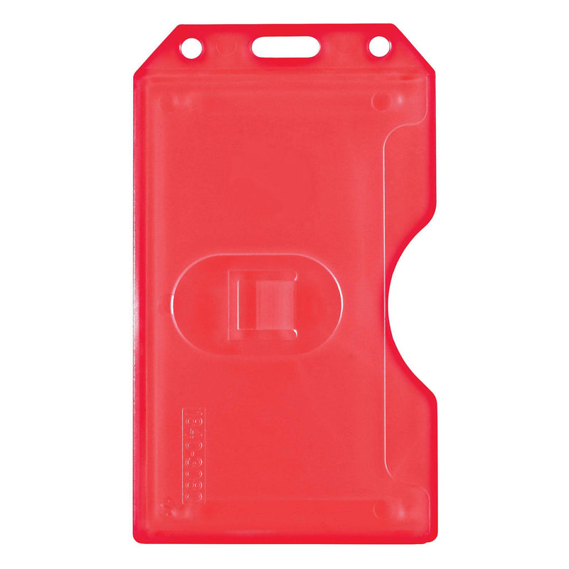 Red Rigid Hard Plastic Vertical 2-Sided Multi-Card Holder 2.38" x 4.1" 1840-3086 - All Things Identification