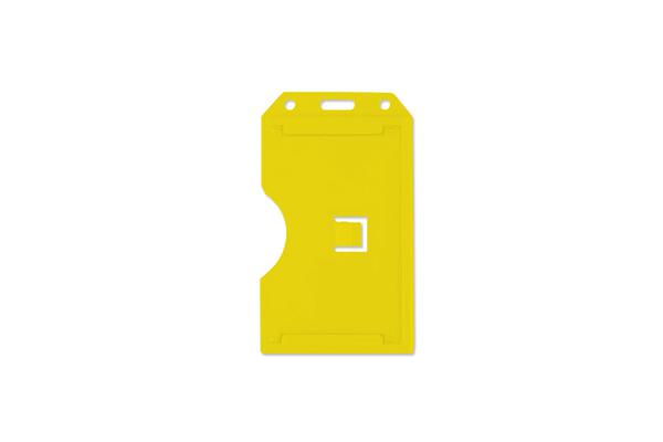 Yellow Rigid Hard Plastic Vertical 2-Sided Multi-Card Holder 2.38" x 4.1" 1840-3089 - All Things Identification