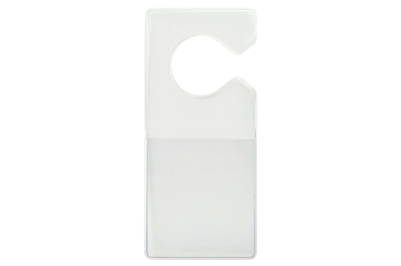 100 Clear Vinyl Vertical Large Cut-Out Hangtag Holder, 2.63" x 3" - All Things Identification