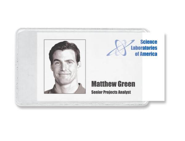 Adhesive Back Clear Vinyl Business Card Holder -100 Badge Holdes 1840-4130 - All Things Identification
