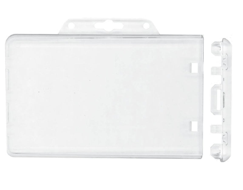 Clear Plastic Horizontal Permanent Locking Card Holder 3.38" x 2.18" 1840-6040 - All Things Identification