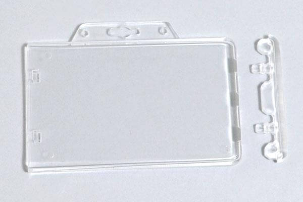 Clear Plastic Horizontal Permanent Locking Card Holder 3.38" x 2.18" 1840-6040 - All Things Identification
