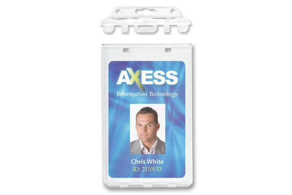 Clear Plastic Vertical Permanent Locking Card Holder 2.125" x 3.375" 1840-6045 - All Things Identification
