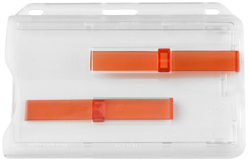 Frosted Rigid Plastic Horizontal 2-Card Dispenser with Extractor Slides 3.58" x 2.46" 1840-640 - All Things Identification