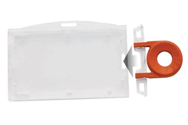 Clear Plastic Horizontal Locking Card Holder 3.38" x 2.45" 1840-6610 - All Things Identification