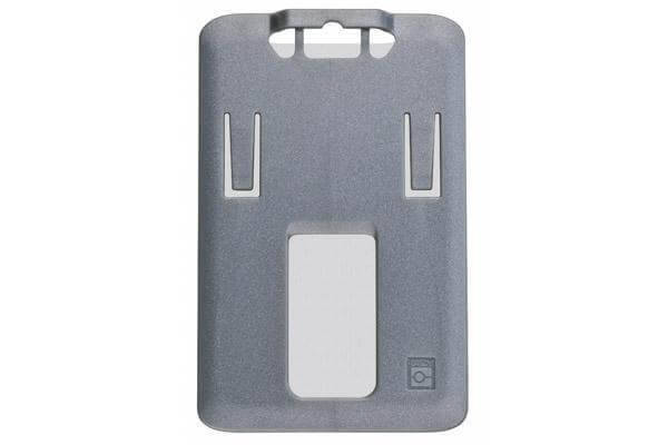 B-Holder Metallic Gray Rigid Hard Plastic Vertical Holder 2.13" x 3.38" 1840-6647 - All Things Identification