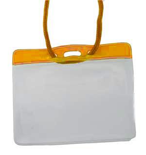 Orange Event Badges - Government- Military Size - 100 Badge Holders 1860-2805 - All Things Identification