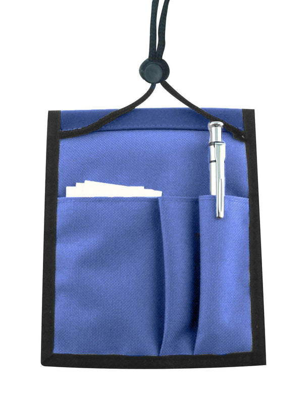 Royal Blue Nylon Multi-Pocket Credential Wallet with Neck Cord - All Things Identification