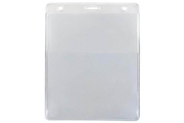 Clear Rigid Vinyl Horizontal Name Tag Holder with Clip Back, 4" x 3" - All Things Identification