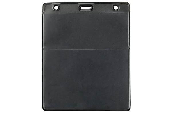 Black Vinyl Vertical Credential Wallet with Slot and Chain Holes 3" x 4.25" 1860-4001 - All Things Identification