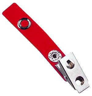 2-Hole Badge Clip with Red Strap - 500 - All Things Identification