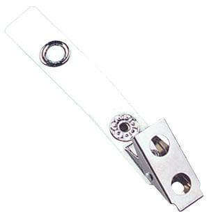 2-Hole Badge Clip with White Strap - 500 - All Things Identification