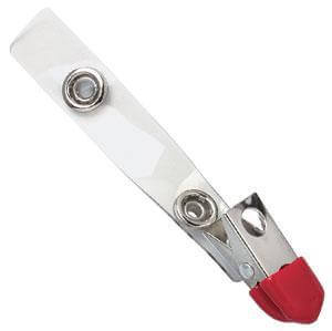 2-Hole Badge Clip with Red Cushioned Tip  - 500 - All Things Identification