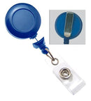 Navy Blue No-Twist Badge Reel with Clear Vinyl Strap | Belt Clip - 25 - All Things Identification