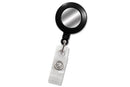 Black Badge Reel with Silver Sticker, Reinforced Vinyl Strap | Belt Clip - 25 - All Things Identification