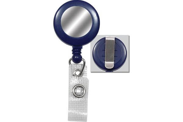 Blue Badge Reel with Silver Sticker, Reinforced Vinyl Strap | Belt Clip - 25 - All Things Identification