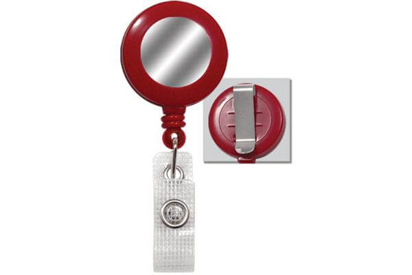 Red Badge Reel with Silver Sticker, Reinforced Vinyl Strap | Belt Clip - 25 - All Things Identification