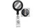 Black Badge Reel with Silver Sticker, Clear Vinyl Strap | Belt Clip - 25 - All Things Identification