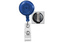 Translucent Royal Blue Badge Reel with Clear Vinyl Strap | Belt Clip - 25 - All Things Identification