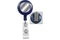 Blue Badge Reel with Silver Sticker, Clear Vinyl Strap | Spring Clip - 25 - All Things Identification