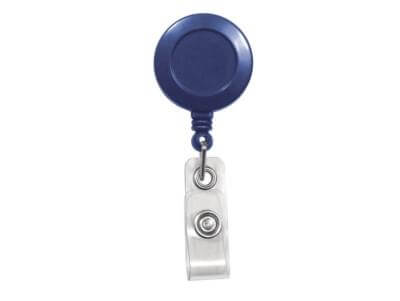 Blue Badge Reel with Clear Vinyl Strap | Spring Clip - 25 - All Things Identification