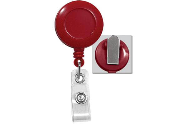 Red Badge Reel with Clear Vinyl Strap | Spring Clip - 25 - All Things Identification