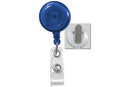 Translucent Blue Badge Reel with Clear Vinyl Strap | Spring Clip - 25 - All Things Identification