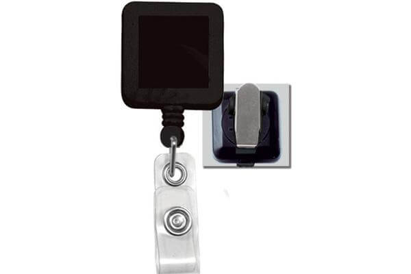 Black Badge Reel with Clear Vinyl Strap | Spring Clip - 25 - All Things Identification