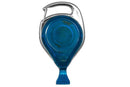 Translucent Blue Carabiner Badge Reel with Clear Vinyl Strap - 25 - All Things Identification
