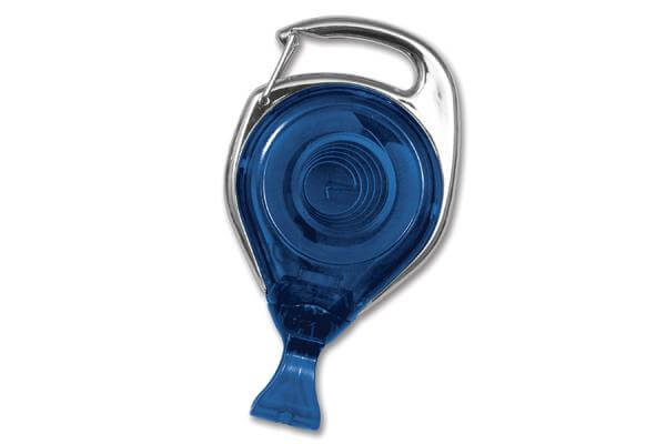 Translucent Blue Proreel (Carabiner Style) with Card Clip | Belt Clip - 25 - All Things Identification