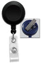 Black Swivel-Back Spring Clip Badge Reels - 100 pack - All Things Identification