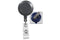 Gray Badge Reel with Clear Vinyl Strap | Swivel Spring Clip - 25 - All Things Identification