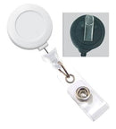 White Badge Reel with Clear Vinyl Strap | Swivel Spring Clip - 25 - All Things Identification
