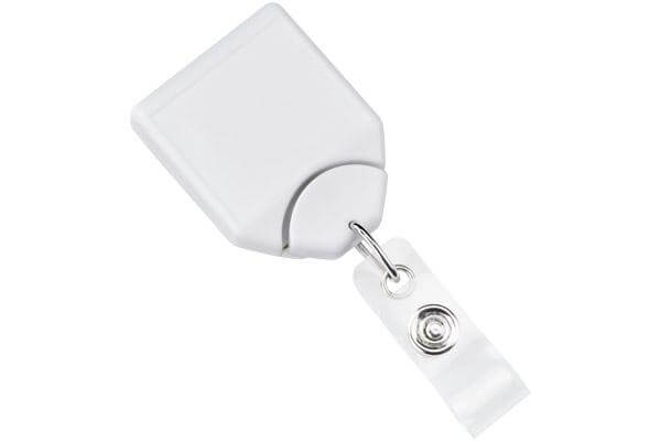 White B-REEL| Badge Reel with swivel-clip with teeth - 25 - All Things Identification