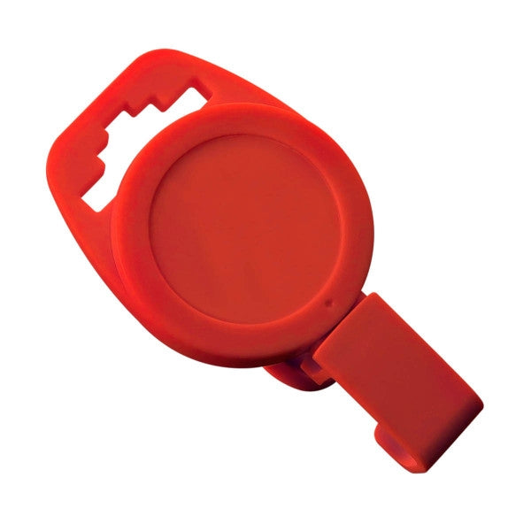 Red Non-Magnetic Badge Reel with Plastic Clip - 25 - All Things Identification