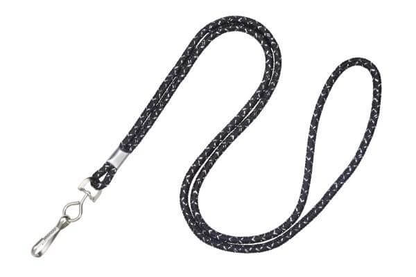 Black Silver Metallic Lanyard - All Things Identification