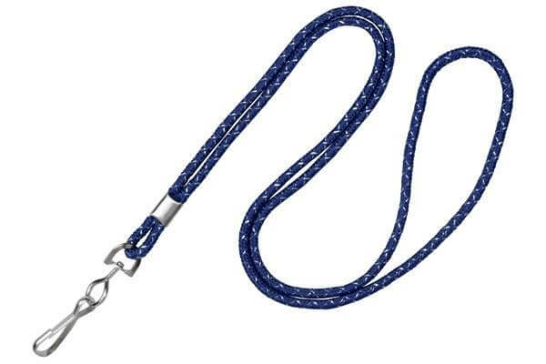 Navy Blue Silver Metallic Lanyard - All Things Identification